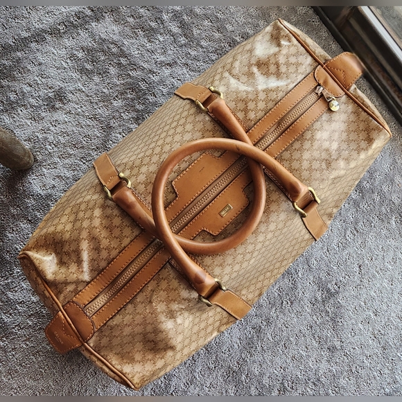 CELINE Macadam Boston Monogram Tan/Cream Duffle Bag UNISEX - Picture 2 of 16